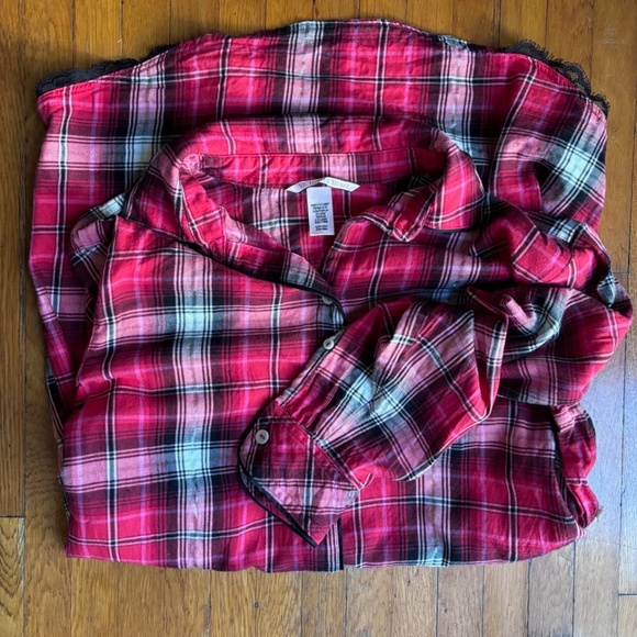 Victoria’s Secret Night Shirt Dress Red Plaid  Size S - Picture 2 of 2